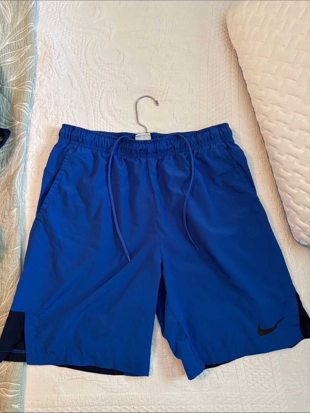 Nike Men’s Royal Blue Athletic Shorts with Black Swoosh